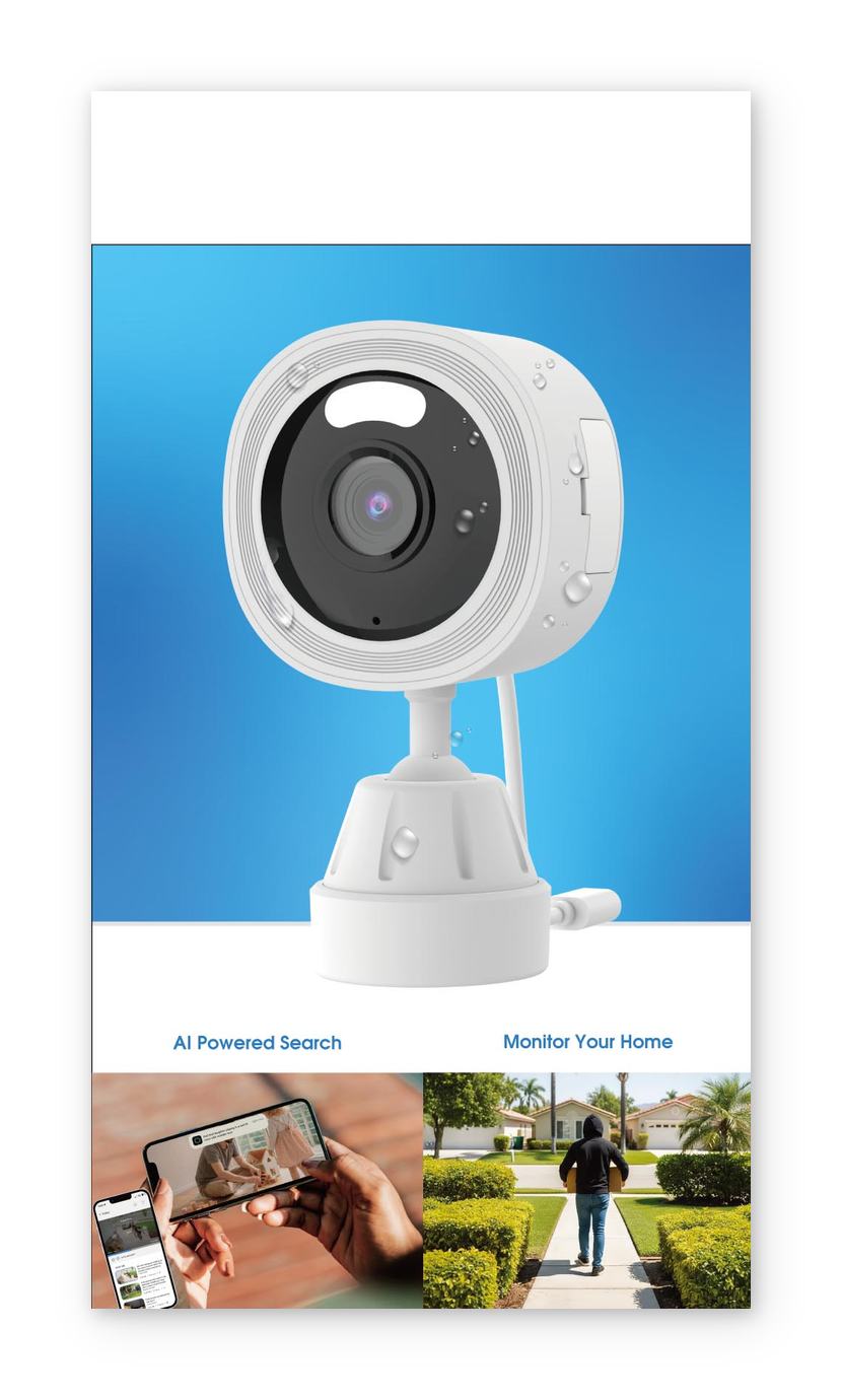 HALOwatch EaglEye AI Indoor Outdoor WiFi Security Camera