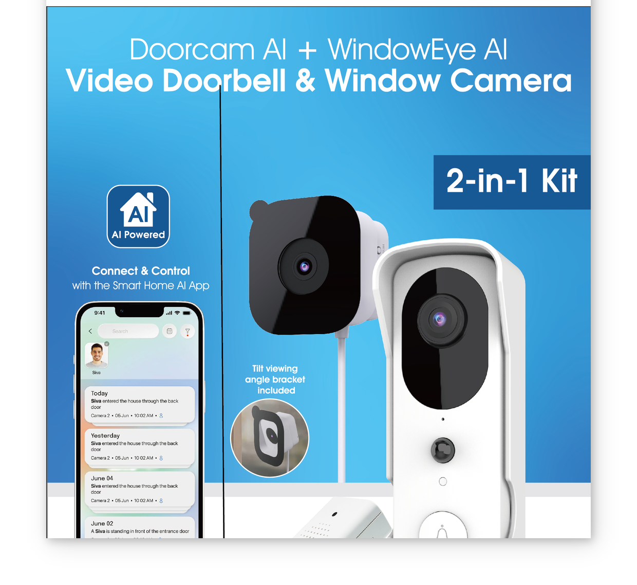 HALOwatch Video Doorbell & Window Camera WiFi Security Kit
